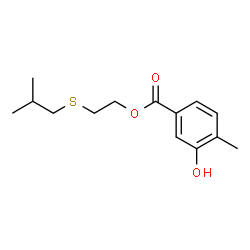 ChemSpider 2D Image | 2-(Isobutylsulfanyl)ethyl 3-hydroxy-4-methylbenzoate | C14H20O3S