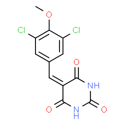 ChemSpider 2D Image | 5-(3,5-Dichloro-4-methoxybenzylidene)-2,4,6(1H,3H,5H)-pyrimidinetrione | C12H8Cl2N2O4