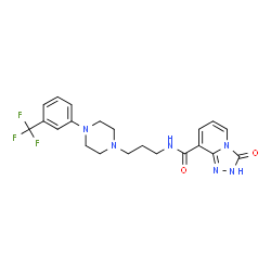 ChemSpider 2D Image | 3-Oxo-N-(3-{4-[3-(trifluoromethyl)phenyl]-1-piperazinyl}propyl)-2,3-dihydro[1,2,4]triazolo[4,3-a]pyridine-8-carboxamide | C21H23F3N6O2