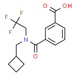 ChemSpider 2D Image | 3-[(Cyclobutylmethyl)(2,2,2-trifluoroethyl)carbamoyl]benzoic acid | C15H16F3NO3