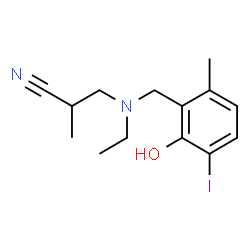 ChemSpider 2D Image | 3-[Ethyl(2-hydroxy-3-iodo-6-methylbenzyl)amino]-2-methylpropanenitrile | C14H19IN2O