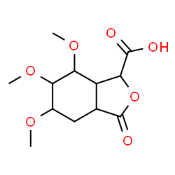 ChemSpider 2D Image | 5,6,7-Trimethoxy-3-oxooctahydro-2-benzofuran-1-carboxylic acid | C12H18O7