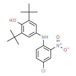 ChemSpider 2D Image | 4-[(4-Chloro-2-nitrophenyl)amino]-2,6-bis(2-methyl-2-propanyl)phenol | C20H25ClN2O3