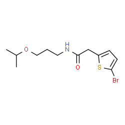 ChemSpider 2D Image | 2-(5-Bromo-2-thienyl)-N-(3-isopropoxypropyl)acetamide | C12H18BrNO2S