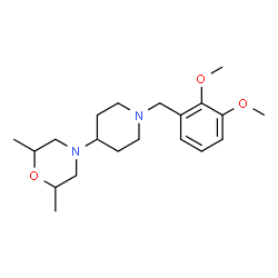 ChemSpider 2D Image | 4-[1-(2,3-Dimethoxybenzyl)-4-piperidinyl]-2,6-dimethylmorpholine | C20H32N2O3