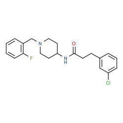 ChemSpider 2D Image | 3-(3-Chlorophenyl)-N-[1-(2-fluorobenzyl)-4-piperidinyl]propanamide | C21H24ClFN2O