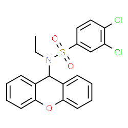 ChemSpider 2D Image | 3,4-Dichloro-N-ethyl-N-(9H-xanthen-9-yl)benzenesulfonamide | C21H17Cl2NO3S