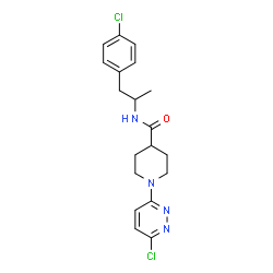 ChemSpider 2D Image | N-[1-(4-Chlorophenyl)-2-propanyl]-1-(6-chloro-3-pyridazinyl)-4-piperidinecarboxamide | C19H22Cl2N4O