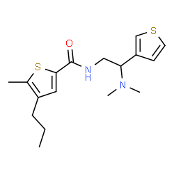 ChemSpider 2D Image | N-[2-(Dimethylamino)-2-(3-thienyl)ethyl]-5-methyl-4-propyl-2-thiophenecarboxamide | C17H24N2OS2