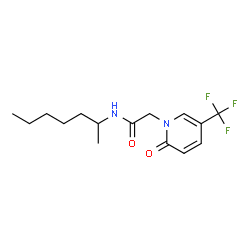 ChemSpider 2D Image | N-(2-Heptanyl)-2-[2-oxo-5-(trifluoromethyl)-1(2H)-pyridinyl]acetamide | C15H21F3N2O2