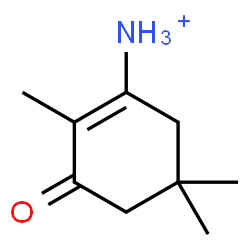 ChemSpider 2D Image | 2,5,5-Trimethyl-3-oxo-1-cyclohexen-1-aminium | C9H16NO
