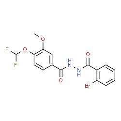 ChemSpider 2D Image | N'-(2-Bromobenzoyl)-4-(difluoromethoxy)-3-methoxybenzohydrazide | C16H13BrF2N2O4