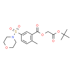 ChemSpider 2D Image | 2-[(2-Methyl-2-propanyl)oxy]-2-oxoethyl 2-methyl-5-(4-morpholinylsulfonyl)benzoate | C18H25NO7S