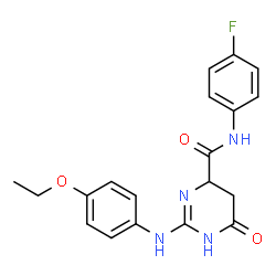 ChemSpider 2D Image | 2-(4-ethoxyanilino)-N-(4-fluorophenyl)-6-oxo-3,4,5,6-tetrahydro-4-pyrimidinecarboxamide | C19H19FN4O3