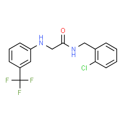 ChemSpider 2D Image | N-(2-Chlorobenzyl)-N~2~-[3-(trifluoromethyl)phenyl]glycinamide | C16H14ClF3N2O