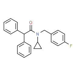 ChemSpider 2D Image | N-Cyclopropyl-N-(4-fluorobenzyl)-2,2-diphenylacetamide | C24H22FNO