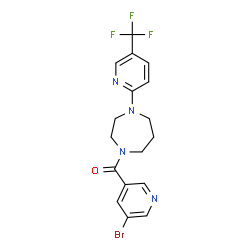 ChemSpider 2D Image | (5-Bromo-3-pyridinyl){4-[5-(trifluoromethyl)-2-pyridinyl]-1,4-diazepan-1-yl}methanone | C17H16BrF3N4O