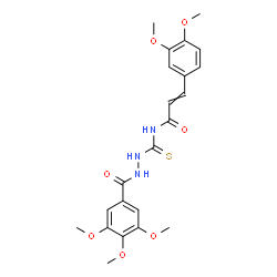 ChemSpider 2D Image | 3-(3,4-Dimethoxyphenyl)-N-{[2-(3,4,5-trimethoxybenzoyl)hydrazino]carbonothioyl}acrylamide | C22H25N3O7S