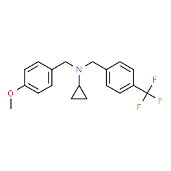 ChemSpider 2D Image | N-(4-Methoxybenzyl)-N-[4-(trifluoromethyl)benzyl]cyclopropanamine | C19H20F3NO