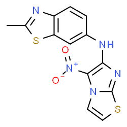 ChemSpider 2D Image | 2-Methyl-N-(5-nitroimidazo[2,1-b][1,3]thiazol-6-yl)-1,3-benzothiazol-6-amine | C13H9N5O2S2