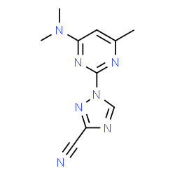 ChemSpider 2D Image | 1-[4-(Dimethylamino)-6-methyl-2-pyrimidinyl]-1H-1,2,4-triazole-3-carbonitrile | C10H11N7