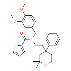 ChemSpider 2D Image | N-(3,4-Dimethoxybenzyl)-N-[2-(2,2-dimethyl-4-phenyltetrahydro-2H-pyran-4-yl)ethyl]-2-furamide | C29H35NO5
