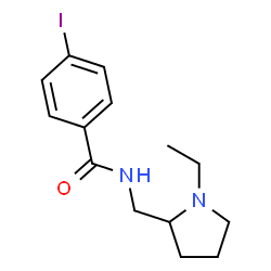 ChemSpider 2D Image | N-[(1-Ethyl-2-pyrrolidinyl)methyl]-4-iodobenzamide | C14H19IN2O
