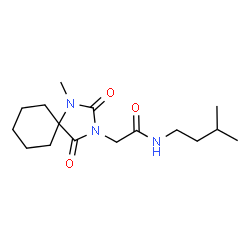 ChemSpider 2D Image | N-(3-Methylbutyl)-2-(1-methyl-2,4-dioxo-1,3-diazaspiro[4.5]dec-3-yl)acetamide | C16H27N3O3