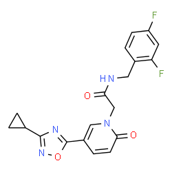 ChemSpider 2D Image | 2-[5-(3-Cyclopropyl-1,2,4-oxadiazol-5-yl)-2-oxo-1(2H)-pyridinyl]-N-(2,4-difluorobenzyl)acetamide | C19H16F2N4O3