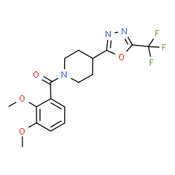ChemSpider 2D Image | (2,3-Dimethoxyphenyl){4-[5-(trifluoromethyl)-1,3,4-oxadiazol-2-yl]-1-piperidinyl}methanone | C17H18F3N3O4