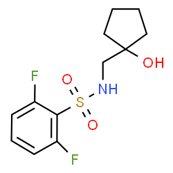 ChemSpider 2D Image | 2,6-Difluoro-N-[(1-hydroxycyclopentyl)methyl]benzenesulfonamide | C12H15F2NO3S