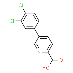ChemSpider 2D Image | 5-(3,4-Dichlorophenyl)-2-pyridinecarboxylic acid | C12H7Cl2NO2