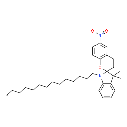 ChemSpider 2D Image | 3',3'-Dimethyl-6-nitro-1'-tetradecyl-1',3'-dihydrospiro[chromene-2,2'-indole] | C32H44N2O3