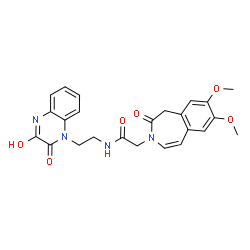 ChemSpider 2D Image | 2-(7,8-Dimethoxy-2-oxo-1,2-dihydro-3H-3-benzazepin-3-yl)-N-[2-(2,3-dioxo-3,4-dihydro-1(2H)-quinoxalinyl)ethyl]acetamide | C24H24N4O6