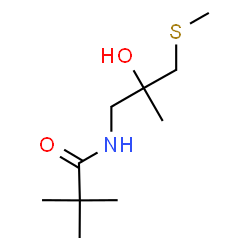 ChemSpider 2D Image | N-[2-Hydroxy-2-methyl-3-(methylsulfanyl)propyl]-2,2-dimethylpropanamide | C10H21NO2S