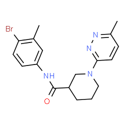 ChemSpider 2D Image | N-(4-Bromo-3-methylphenyl)-1-(6-methyl-3-pyridazinyl)-3-piperidinecarboxamide | C18H21BrN4O