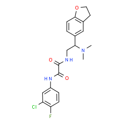 ChemSpider 2D Image | N-(3-Chloro-4-fluorophenyl)-N'-[2-(2,3-dihydro-1-benzofuran-5-yl)-2-(dimethylamino)ethyl]ethanediamide | C20H21ClFN3O3