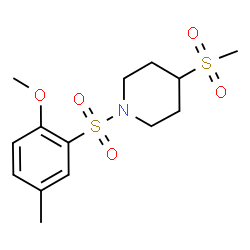 ChemSpider 2D Image | 1-[(2-Methoxy-5-methylphenyl)sulfonyl]-4-(methylsulfonyl)piperidine | C14H21NO5S2