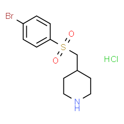 ChemSpider 2D Image | 4-{[(4-Bromophenyl)sulfonyl]methyl}piperidine hydrochloride (1:1) | C12H17BrClNO2S