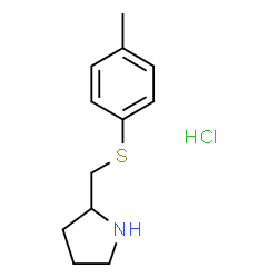 ChemSpider 2D Image | 2-{[(4-Methylphenyl)sulfanyl]methyl}pyrrolidine hydrochloride (1:1) | C12H18ClNS