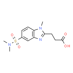 ChemSpider 2D Image | 3-[5-(Dimethylsulfamoyl)-1-methyl-1H-benzimidazol-2-yl]propanoic acid | C13H17N3O4S