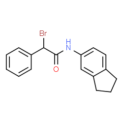ChemSpider 2D Image | 2-Bromo-N-(2,3-dihydro-1H-inden-5-yl)-2-phenylacetamide | C17H16BrNO