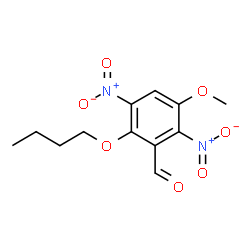 ChemSpider 2D Image | 2-Butoxy-5-methoxy-3,6-dinitrobenzaldehyde | C12H14N2O7
