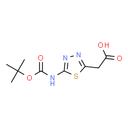 ChemSpider 2D Image | 2-(5-{[(tert-butoxy)carbonyl]amino}-1,3,4-thiadiazol-2-yl)acetic acid | C9H13N3O4S