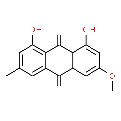 ChemSpider 2D Image | 1,8-Dihydroxy-3-methoxy-6-methyl-4a,9a-dihydro-9,10-anthracenedione | C16H14O5