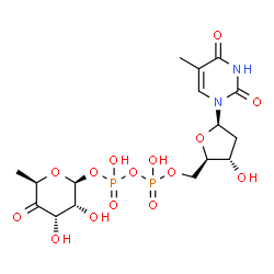 ChemSpider 2D Image | dTDP-4-dehydro-6-deoxy-beta-D-gulose | C16H24N2O15P2
