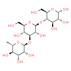 ChemSpider 2D Image | alpha-L-Rhap-(1->3)-beta-D-Glcp-(1->4)-alpha-D-Glcp | C18H32O15