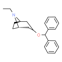 ChemSpider 2D Image | (1R,5S)-3-(Diphenylmethoxy)-8-ethyl-8-azabicyclo[3.2.1]octane | C22H27NO