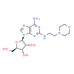 ChemSpider 2D Image | 2-{[2-(4-Morpholinyl)ethyl]amino}adenosine | C16H25N7O5