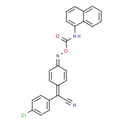 ChemSpider 2D Image | (2Z)-(4-Chlorophenyl)[(4Z)-4-{[(1-naphthylcarbamoyl)oxy]imino}-2,5-cyclohexadien-1-ylidene]acetonitrile | C25H16ClN3O2